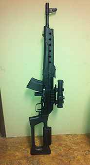 Saiga 7.62x39 with red dot and thunbhole stock
